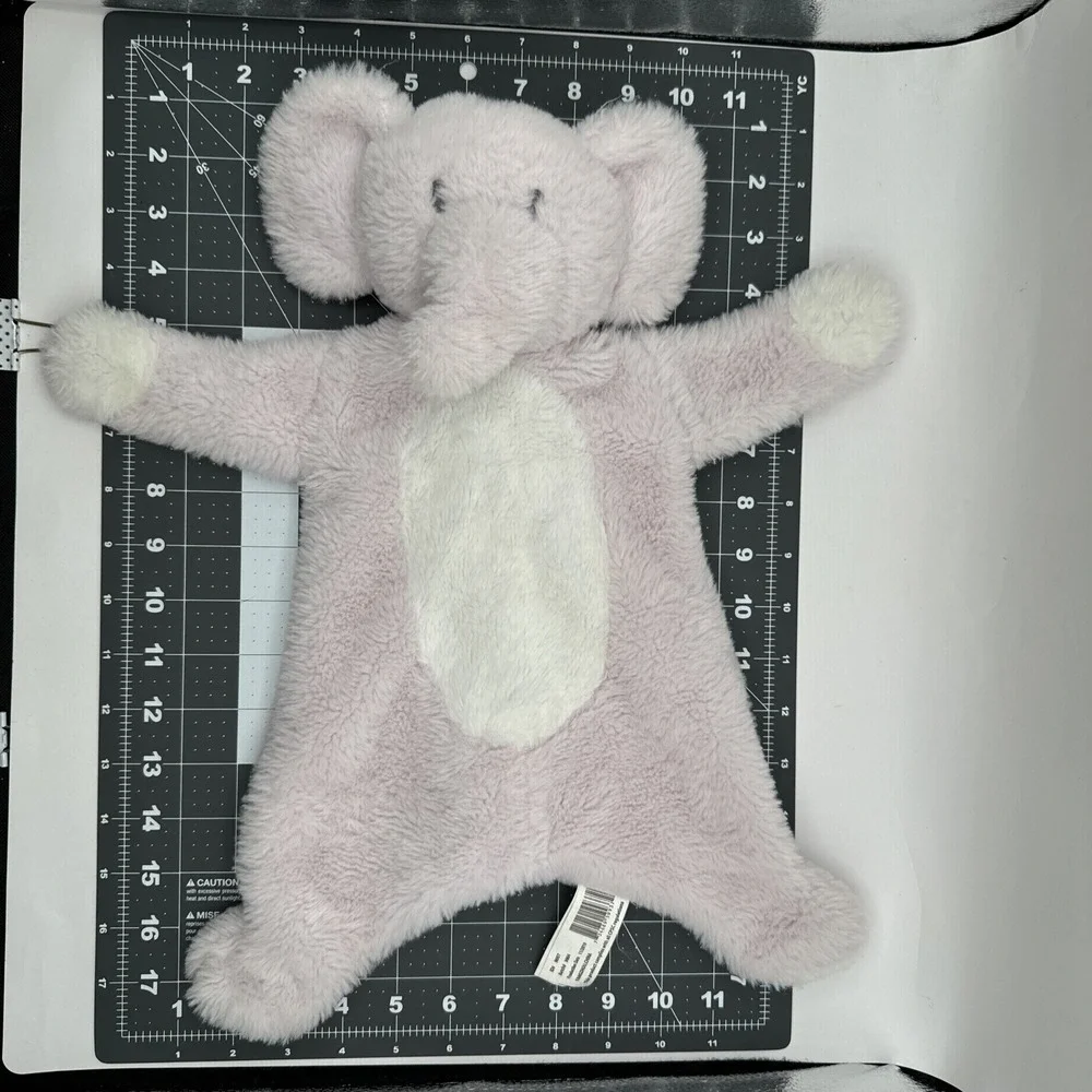 2018 Kellytoy Flatties Pink Elephant Baby Blanket Crinkle‎ Rattle Plush Lovey